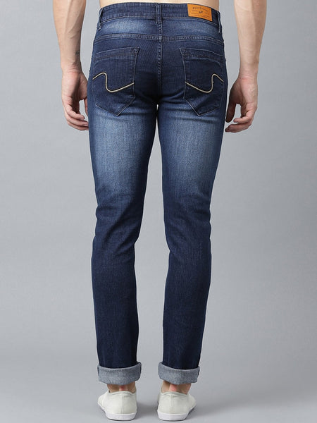 Men Blue Slim Fit Mid-Rise Clean Look Stretchable Jeans