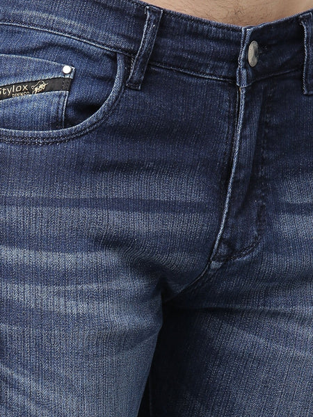 Men Blue Slim Fit Mid-Rise Clean Look Stretchable Jeans