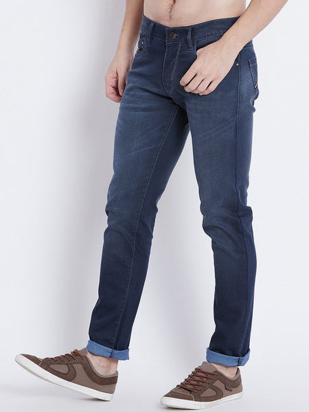 Men Blue Slim Fit Mid-Rise Clean Look Stretchable Jeans
