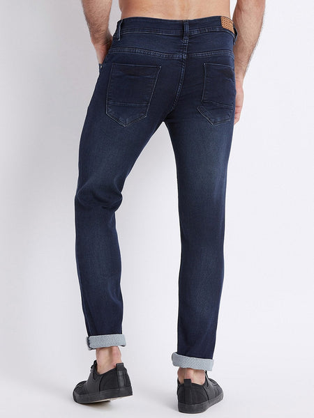 Men Blue Slim Fit Mid-Rise Clean Look Stretchable Jeans