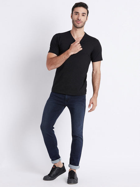 Men Blue Slim Fit Mid-Rise Clean Look Stretchable Jeans