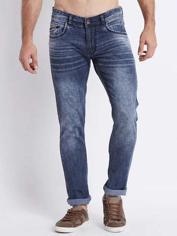 Men Blue Slim Fit Mid-Rise Clean Look Stretchable Jeans