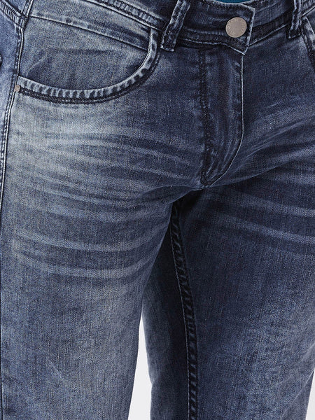 Men Blue Slim Fit Mid-Rise Clean Look Stretchable Jeans