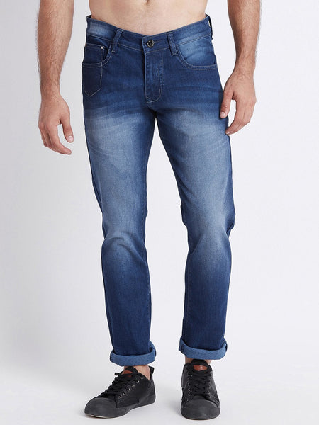 Men Blue Slim Fit Mid-Rise Clean Look Stretchable Jeans