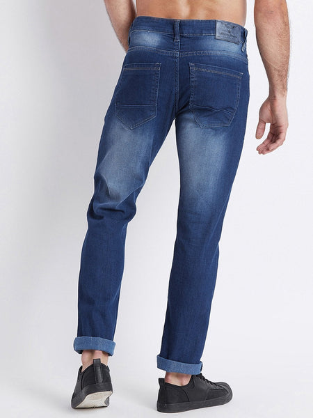 Men Blue Slim Fit Mid-Rise Clean Look Stretchable Jeans