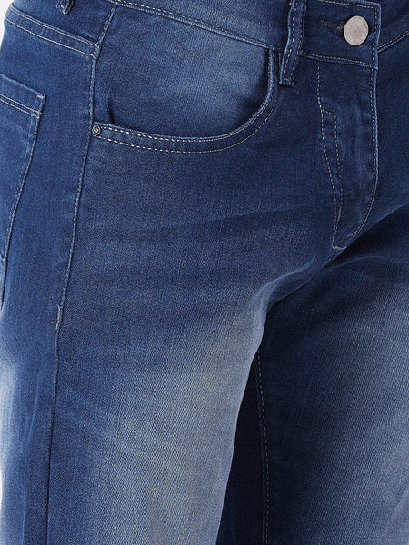Men Blue Slim Fit Mid-Rise Clean Look Stretchable Jeans