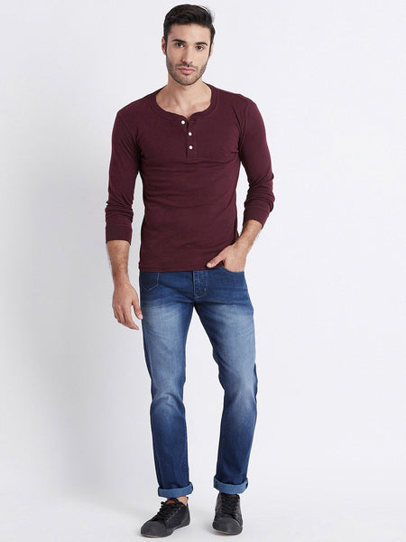 Men Blue Slim Fit Mid-Rise Clean Look Stretchable Jeans