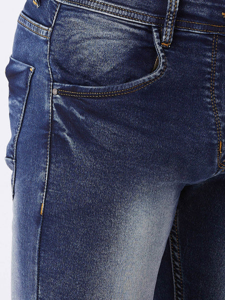 Men Blue Slim Fit Mid-Rise Clean Look Stretchable Jeans