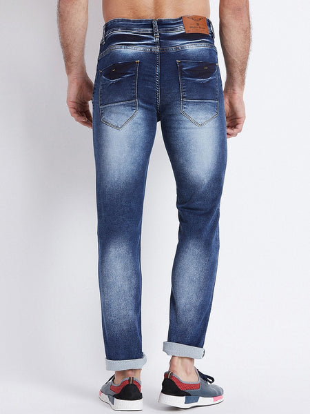Men Blue Slim Fit Mid-Rise Clean Look Stretchable Jeans