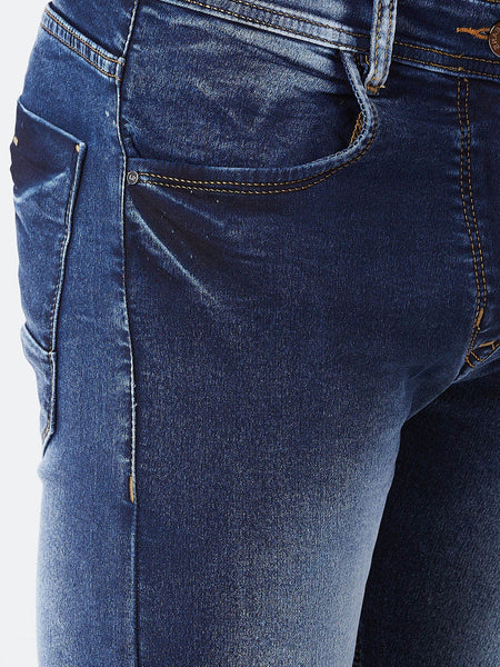 Men Blue Slim Fit Mid-Rise Clean Look Stretchable Jeans
