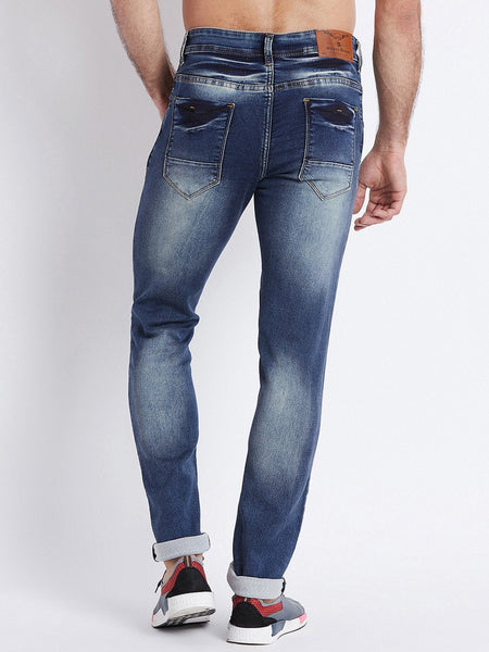 Men Blue Slim Fit Mid-Rise Clean Look Stretchable Jeans