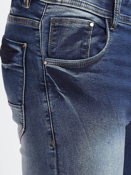 Men Blue Slim Fit Mid-Rise Clean Look Stretchable Jeans
