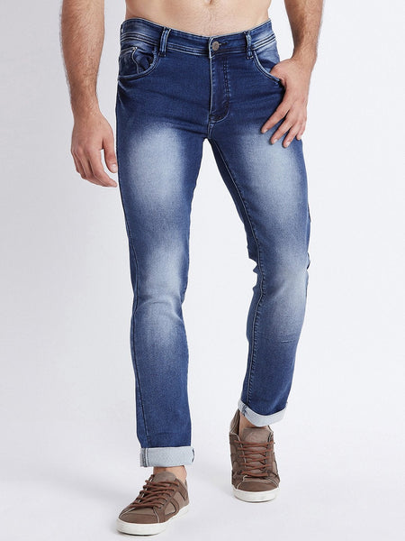 Men Blue Slim Fit Mid-Rise Clean Look Stretchable Jeans