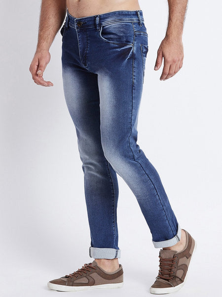 Men Blue Slim Fit Mid-Rise Clean Look Stretchable Jeans