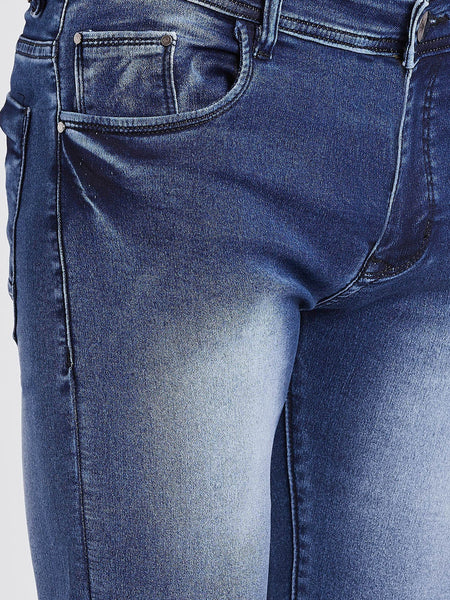 Men Blue Slim Fit Mid-Rise Clean Look Stretchable Jeans