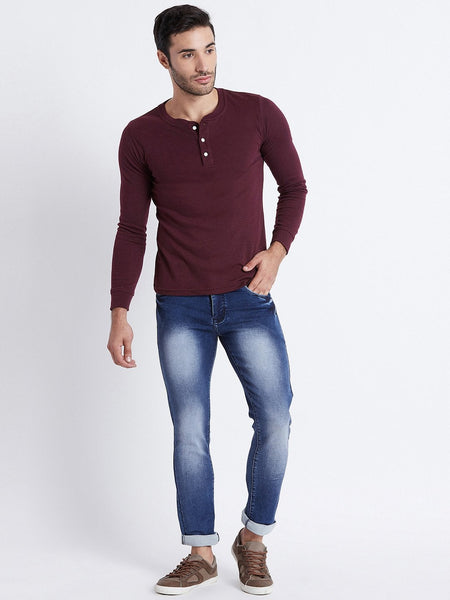 Men Blue Slim Fit Mid-Rise Clean Look Stretchable Jeans