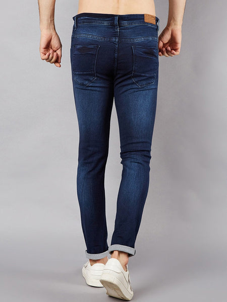 Men Blue Slim Fit Mid-Rise Clean Look Stretchable Jeans