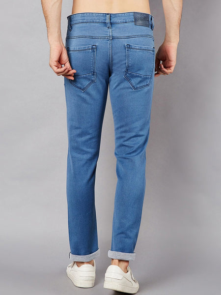 Men Blue Slim Fit Mid-Rise Clean Look Stretchable Jeans