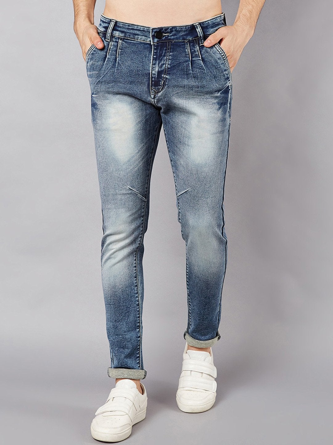 Men Blue Slim Fit Mid-Rise Clean Look Stretchable Jeans