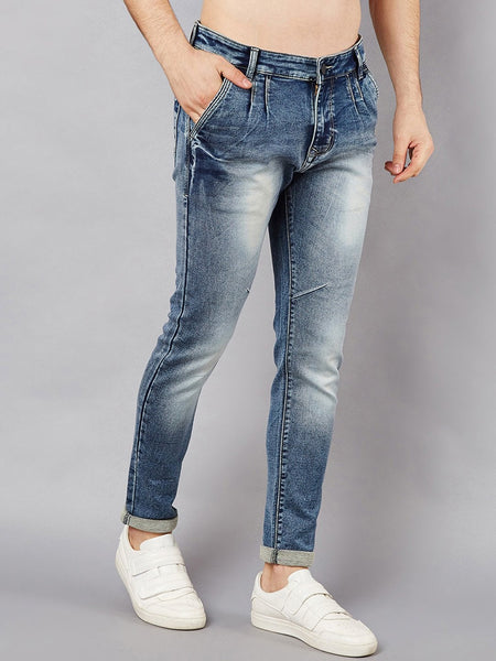 Men Blue Slim Fit Mid-Rise Clean Look Stretchable Jeans