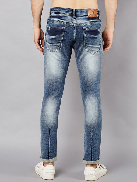 Men Blue Slim Fit Mid-Rise Clean Look Stretchable Jeans