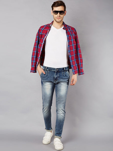 Men Blue Slim Fit Mid-Rise Clean Look Stretchable Jeans