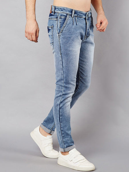 Men Blue Slim Fit Mid-Rise Clean Look Stretchable Jeans