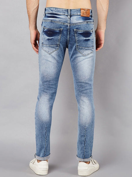 Men Blue Slim Fit Mid-Rise Clean Look Stretchable Jeans