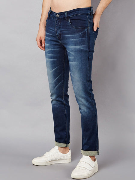 Men Blue Slim Fit Mid-Rise Clean Look Stretchable Jeans