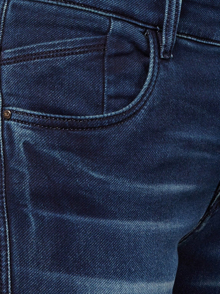 Men Blue Slim Fit Mid-Rise Clean Look Stretchable Jeans