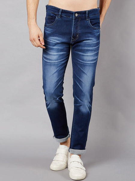 Men Blue Slim Fit Mid-Rise Clean Look Stretchable Jeans