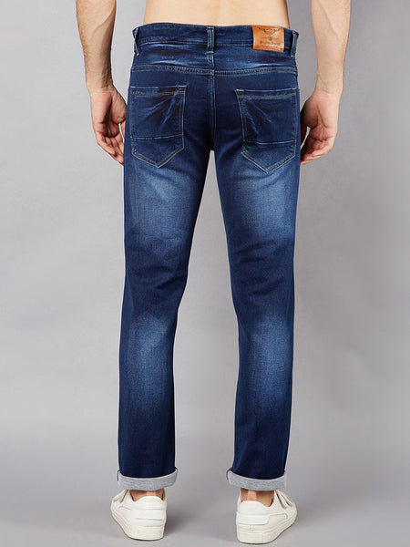 Men Blue Slim Fit Mid-Rise Clean Look Stretchable Jeans