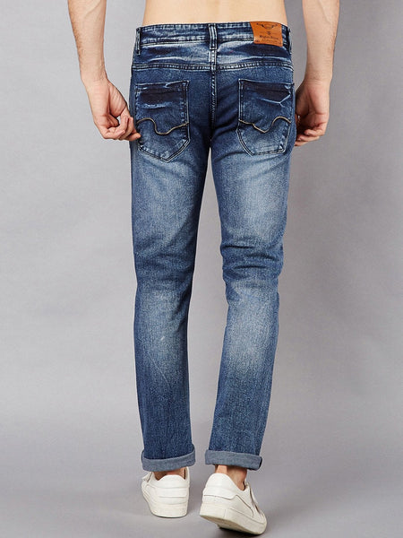Men Blue Slim Fit Mid-Rise Clean Look Stretchable Jeans