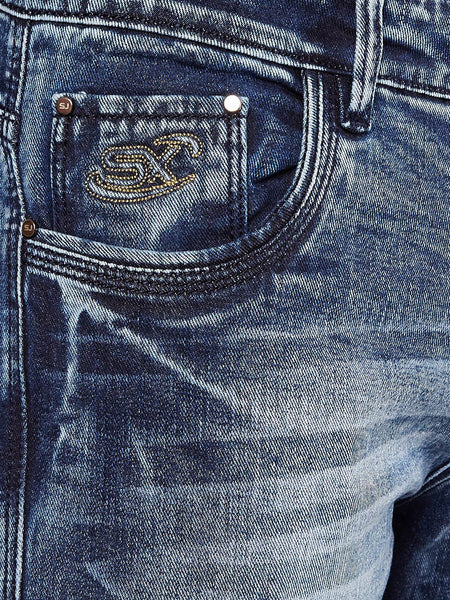 Men Blue Slim Fit Mid-Rise Clean Look Stretchable Jeans