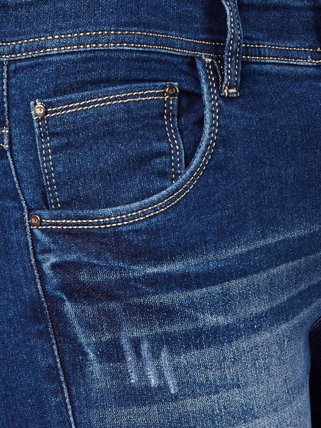 Men Blue Slim Fit Mid-Rise Mildly Distressed Stretchable Jeans