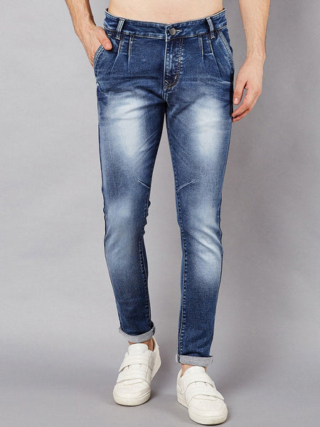 Men Blue Slim Fit Mid-Rise Clean Look Stretchable Jeans