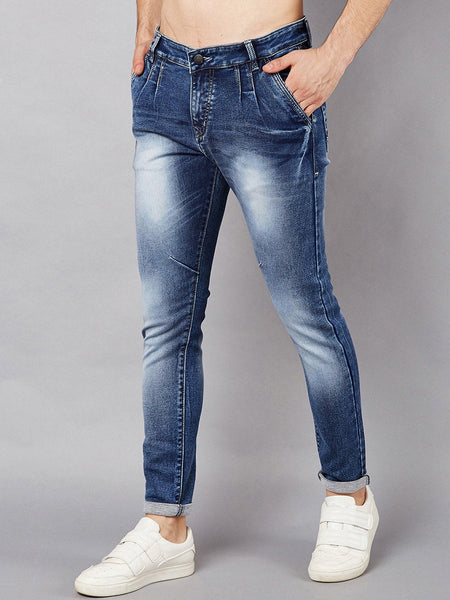Men Blue Slim Fit Mid-Rise Clean Look Stretchable Jeans