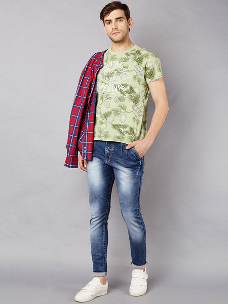 Men Blue Slim Fit Mid-Rise Clean Look Stretchable Jeans