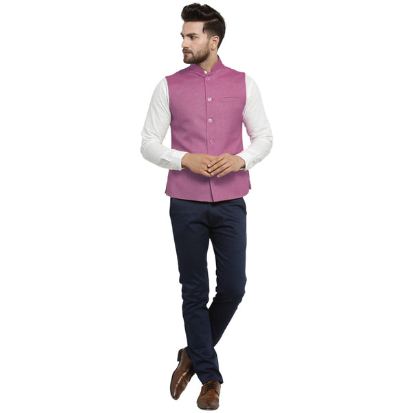 Luxury at Less Lavender Nehru jacket For Men Stylish Latest Design Suitable for Ethnic Wear/Wedding Wear/ Formal Wear/Casual Wear