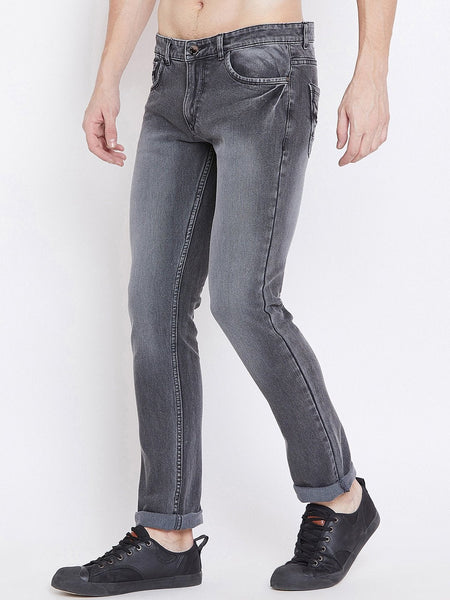Men Grey Slim Fit Mid-Rise Clean Look Stretchable Jeans