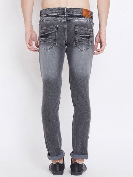 Men Grey Slim Fit Mid-Rise Clean Look Stretchable Jeans