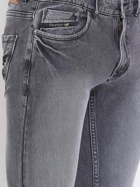 Men Grey Slim Fit Mid-Rise Clean Look Stretchable Jeans