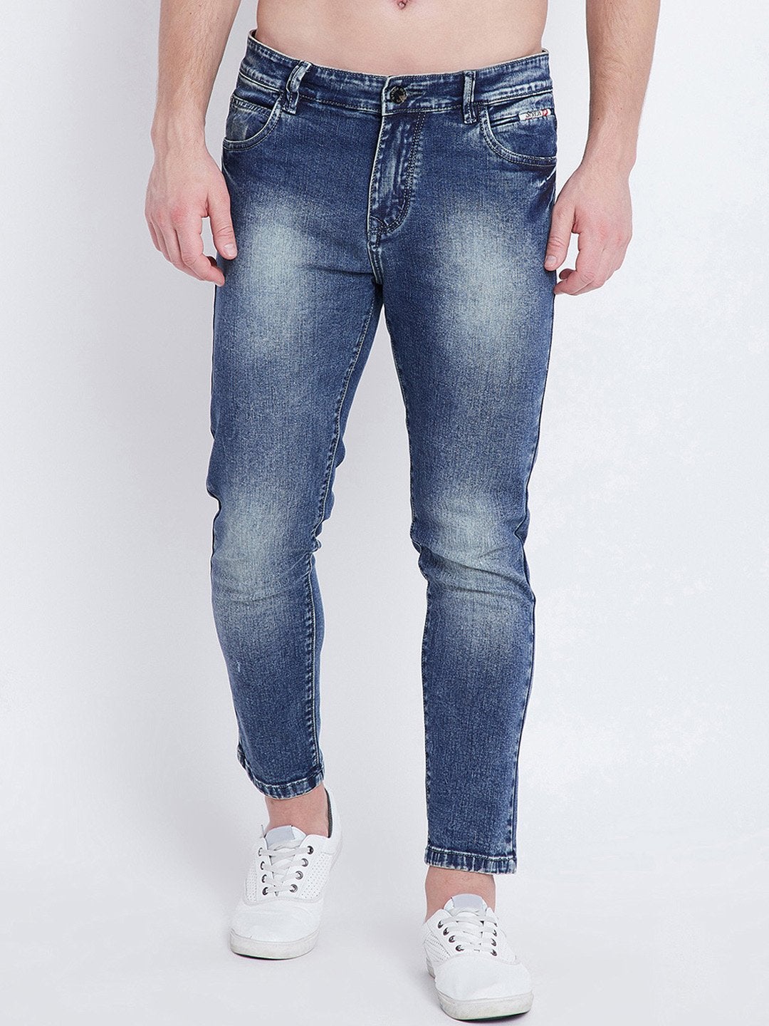 Men Blue Slim Fit Mid-Rise Clean Look Jeans
