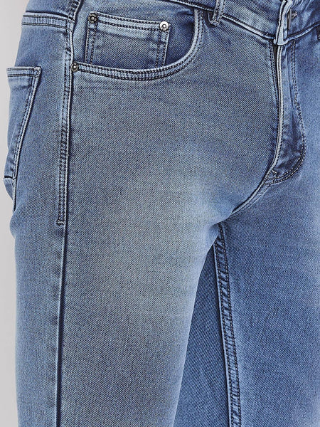 Men Blue Slim Fit Mid-Rise Clean Look Stretchable Jeans