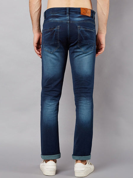Men Blue Slim Fit Mid-Rise Clean Look Stretchable Jeans