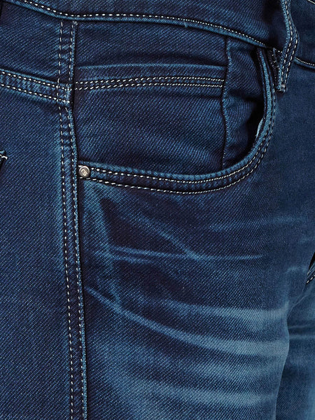 Men Blue Slim Fit Mid-Rise Clean Look Stretchable Jeans