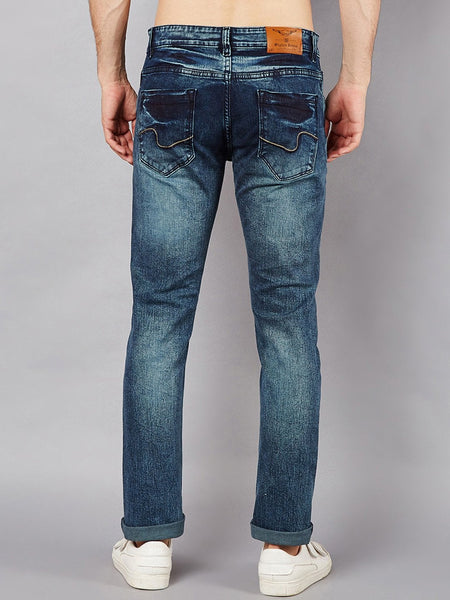 Men Blue Slim Fit Mid-Rise Clean Look Stretchable Jeans