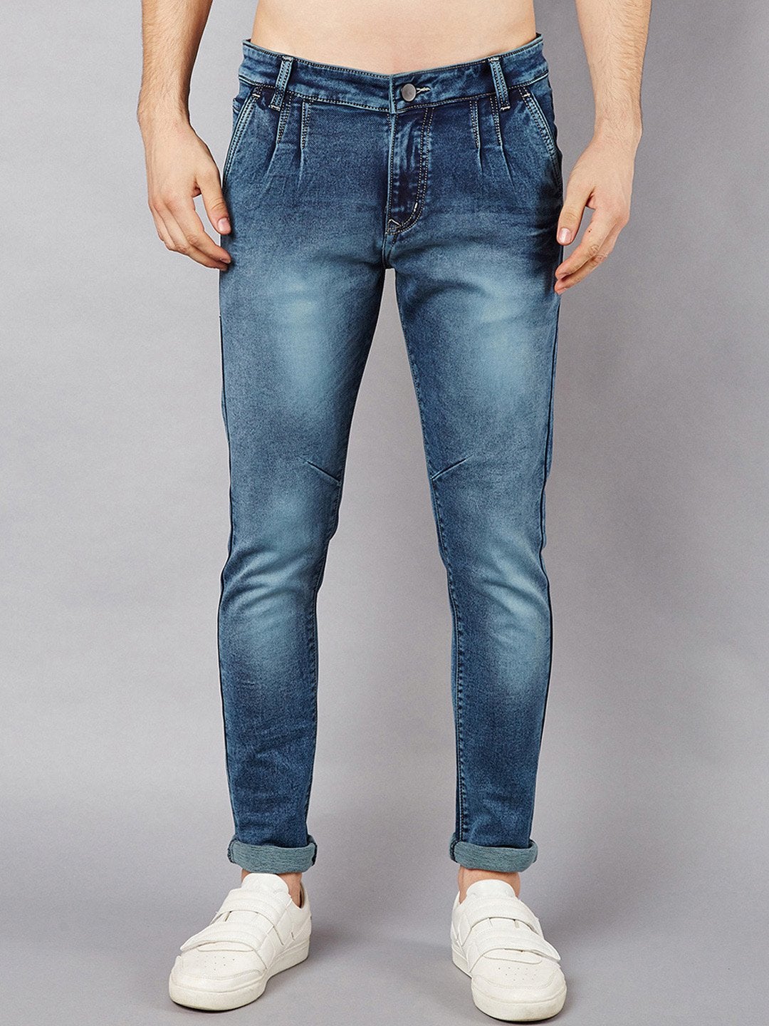 Men Blue Slim Fit Mid-Rise Clean Look Stretchable Jeans