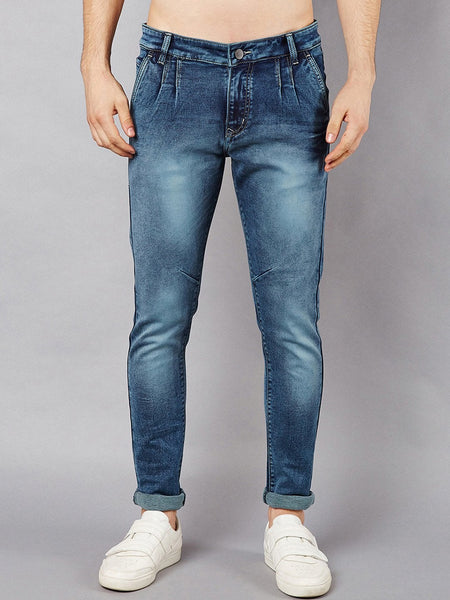 Men Blue Slim Fit Mid-Rise Clean Look Stretchable Jeans