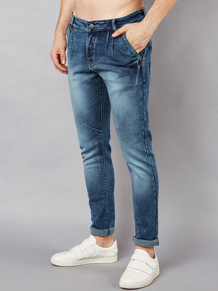 Men Blue Slim Fit Mid-Rise Clean Look Stretchable Jeans